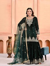 Readymade Heavy Rayon Salwar Kameez Dupatta Set Indian Ethnic Suit Women Tunic