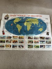 Typhoo Tea Vintage Wall Chart Great Voyages of Discovery 1967 COMPLETE