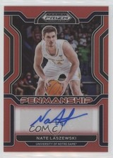2022-23 Prizm Draft Picks College Penmanship Red 18/199 Nate Laszewski Auto 1pe9