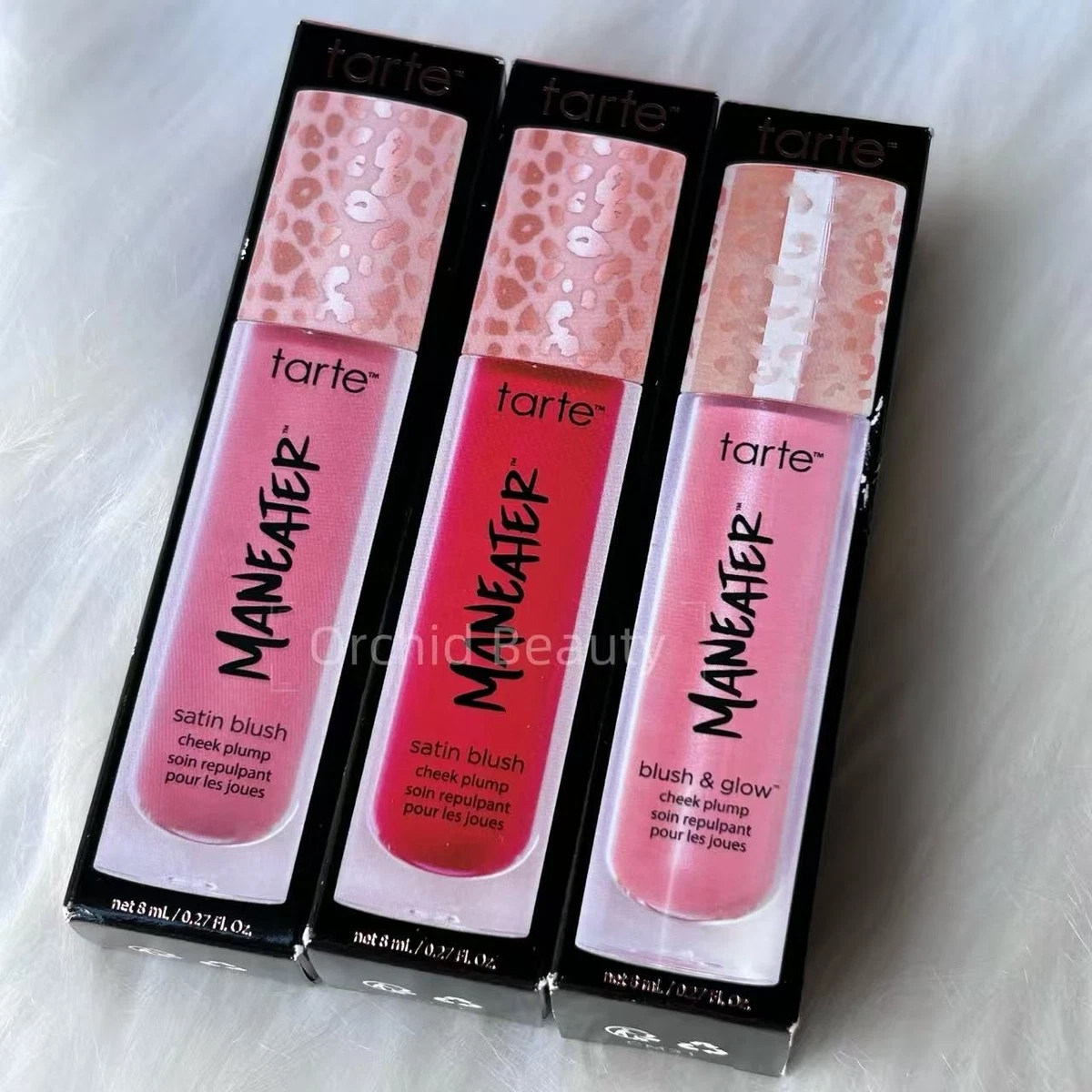 New Boxed Tarte Maneater Satin Blush Cheek Plump Full Size 0.27 oz~Choose Color
