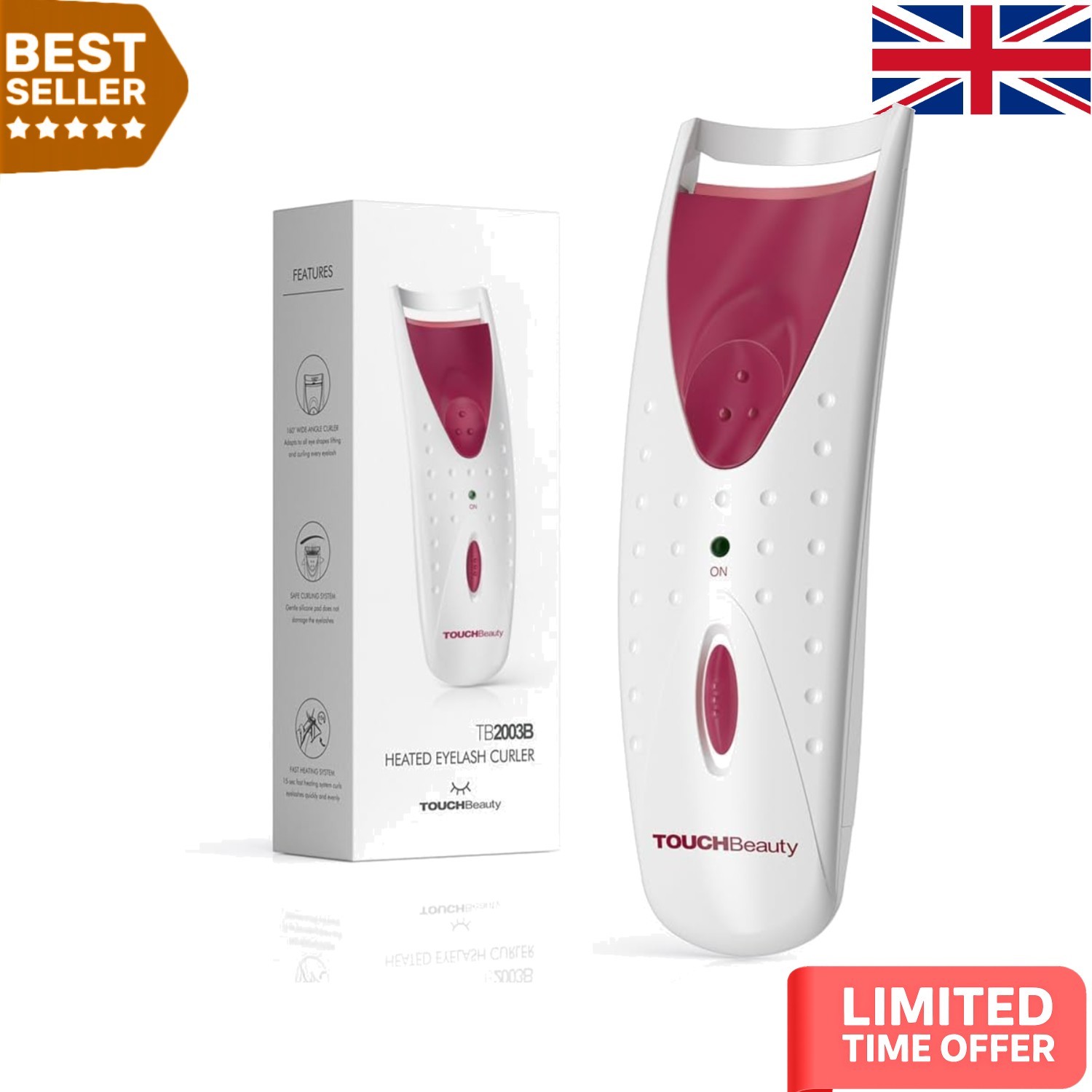 Instant Lift Heated Eyelash Curler with Silicone Pads for Gorgeous All-Day Curls