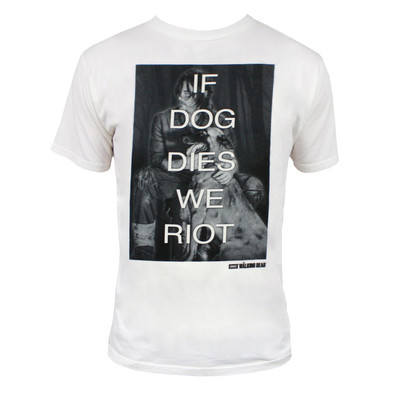 The Walking Dead TWD Daryl Dixon If Dog Dies We Riot White T-Shirt