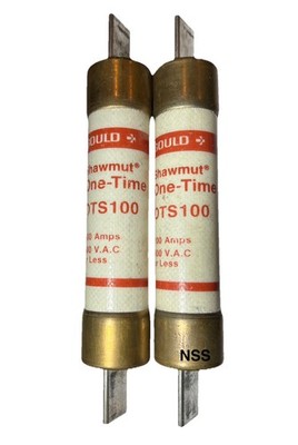 Lot Of 2 Gould Shawmut OTS100 One Time 100 Amp 600 VAC Fuse OTS 100 New