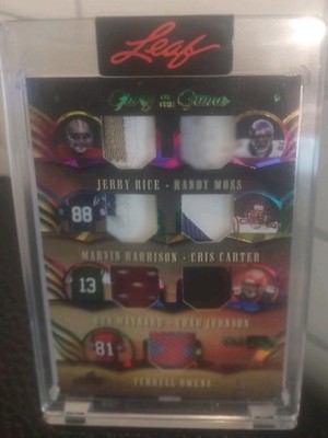 The 7 Leaf 7 Patch Card 3 Of 12. Jerry Rice, Randy Moss, Harrison, Carter.....