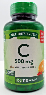Nature's Truth Vitamin C + Rose Hips, 500 mg 110 Tablets Expires10/2026