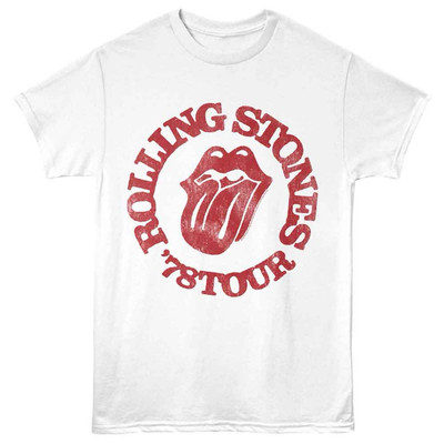 The Rolling Stones T-Shirt Music US 78 TOUR Mick Jagger New White Licensed Merch
