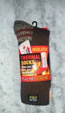 New! Men's Brown "Polar Extreme" THERMAL SOCKS sz One Size NWT