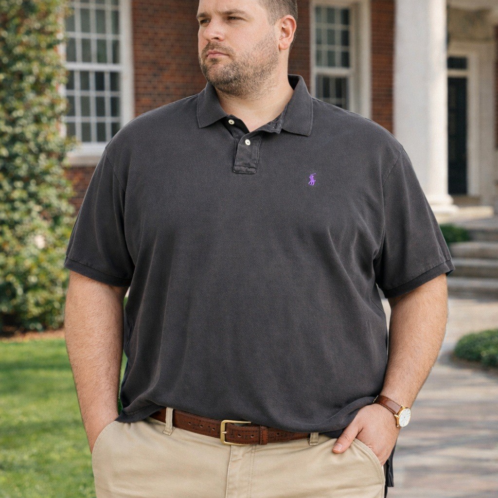 Polo Ralph Lauren Vintage Y2K Polo Shirt Classic Fit Black Purple Pony Men
