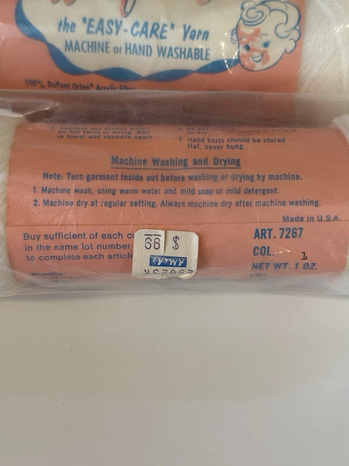 Hilo Bucilla Winfant Orion Acrílico Blanco De Colección Nuevo de Lote Antiguo - Lote de 5-1 oz cada uno Foto 4 de 4