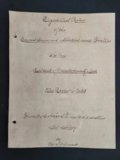 antique SIMMONDS FAMILIES worcester co ma GENEALOGY handwritten manuscript