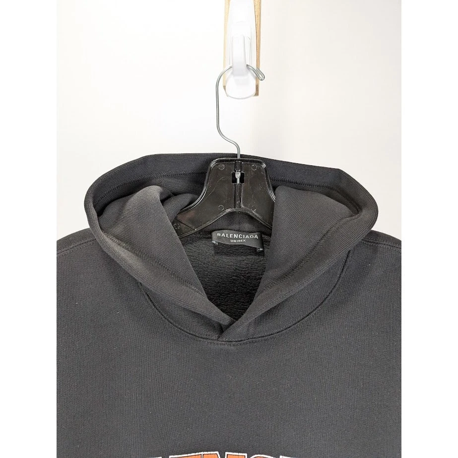 Felpa con cappuccio Balenciaga nera nuova con etichetta L