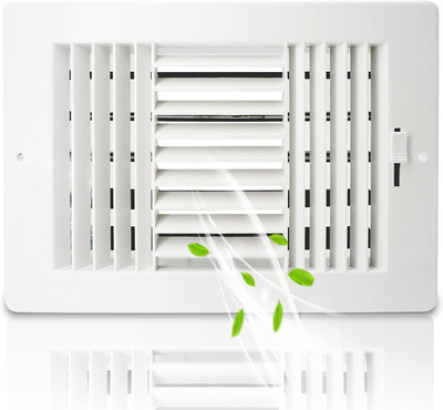 10x8 Inch(Duct Opening)  Ceiling Register Wall Vent 3-Way Plastic Sidewall Ceili