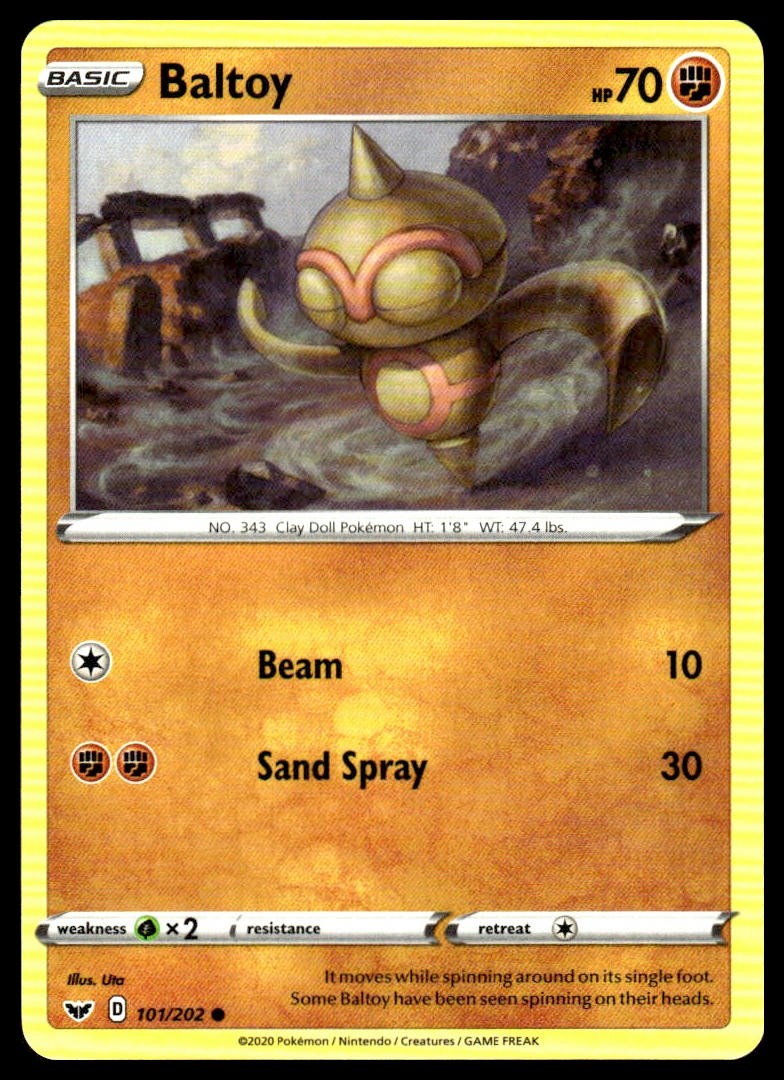 Baltoy SWSH01: Sword & Shield Base Set 101/202 Pokemon TCG Near Mint