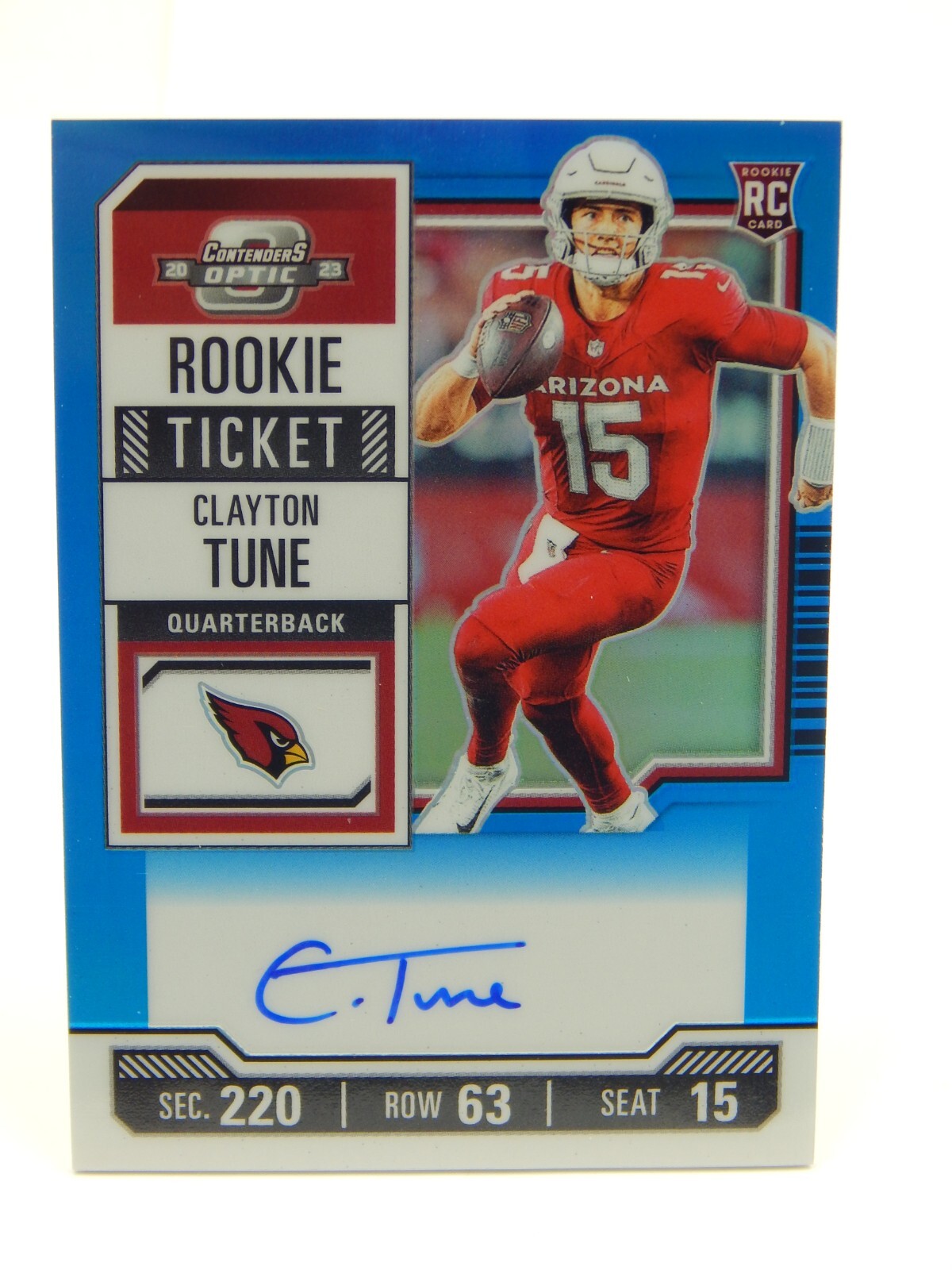 2023 Panini Contenders Optic Clayton Tune Rookie Ticket Teal Prizm Auto #106 /99