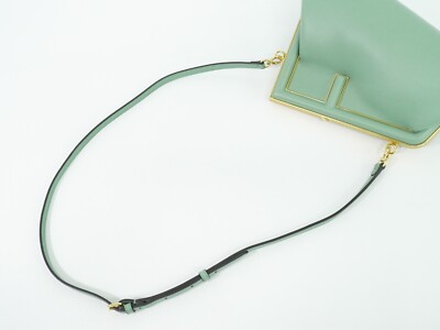 FENDI First Small 8BP129 Leather 2way Shoulder Clutch Bag Mint