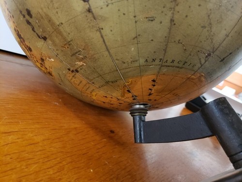 1920-22 Rand McNally 16" Globo politico fisico semplificato e indicizzato Aquila - Foto 16 di 16