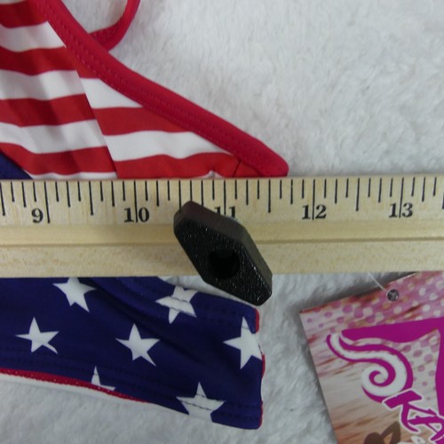 Kanu Surf Swimsuit Girls 12 Red White Blue 2 Piece Bikini Swimwear America 1148 - Picture 10 of 19