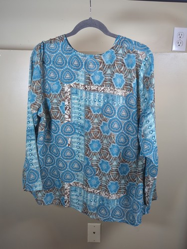 Fred David Women's Lightweight Transparent Blouse - Size 1x - Picture 3 of 8