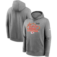 Kansas City Chiefs NFL Nike Super Bowl LVIII Champions Gray Hoodie Youth MEDIUM