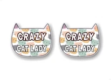 2  CRAZY Cat Lady 5'' Decals Kitty Cat Mom Cute Door SUV Vehicle Window Stickers
