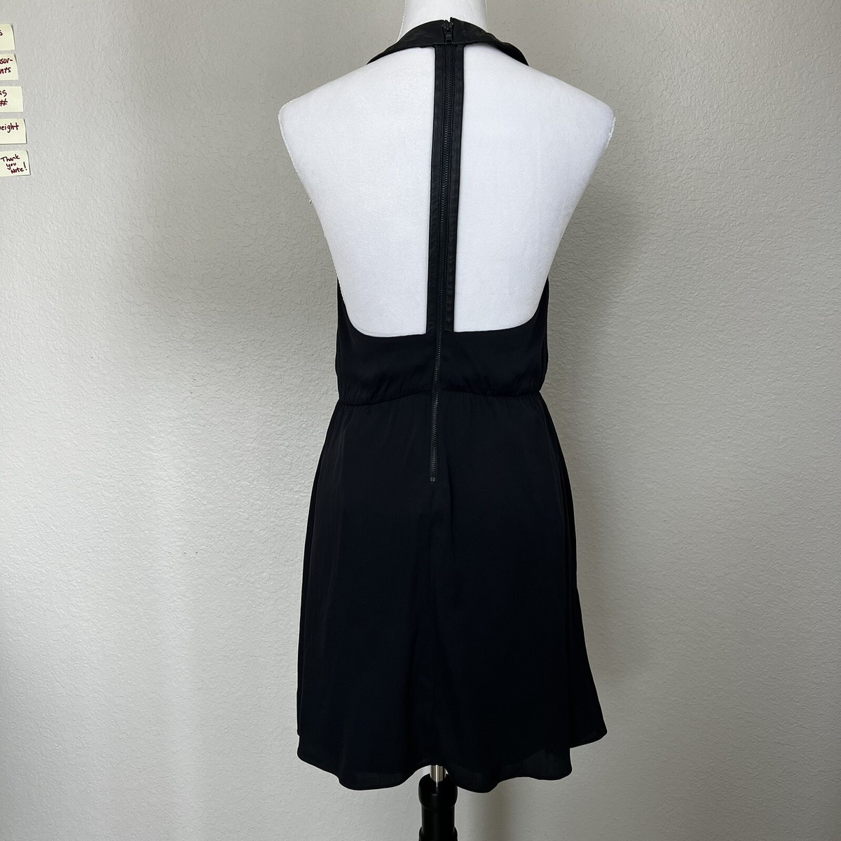 Alice + Olivia Black Silk Dress A line Size Small See pics Zipper T Back |  eBay