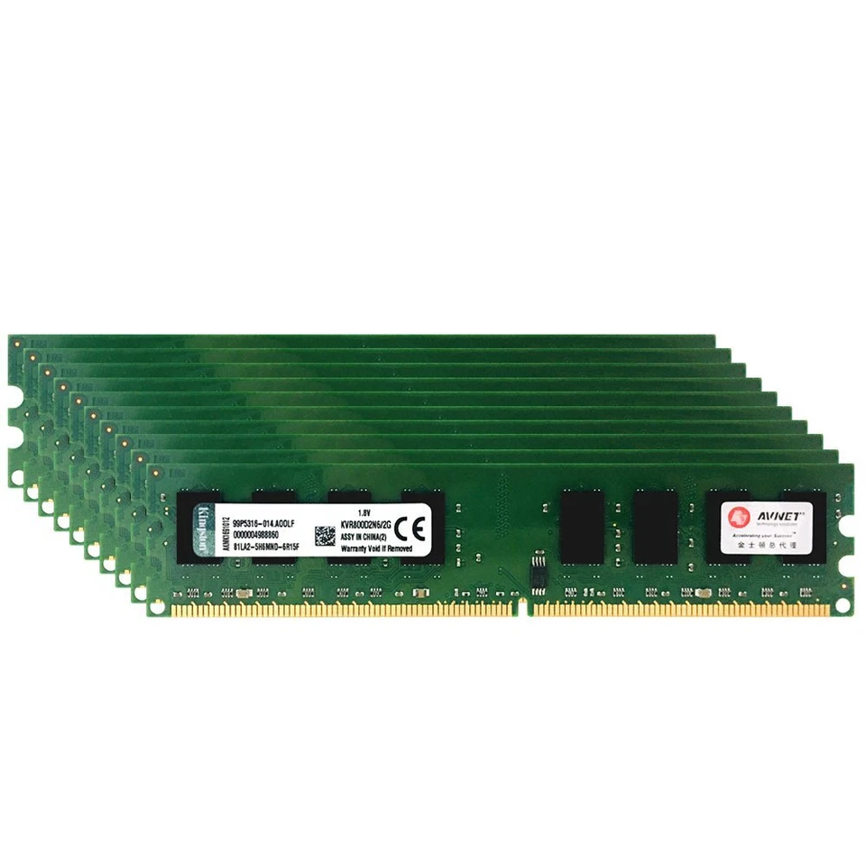 20GB 10x 2GB DDR2 800MHz PC2-6400 KVR800D2N6/2G 240Pin CL6 intel DIMM Memory RAM - Image 3 of 4