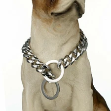Dog Chain Collar Stainless Steel Cuban Link 10-19MM Multi-Color for S/M/L Dogs