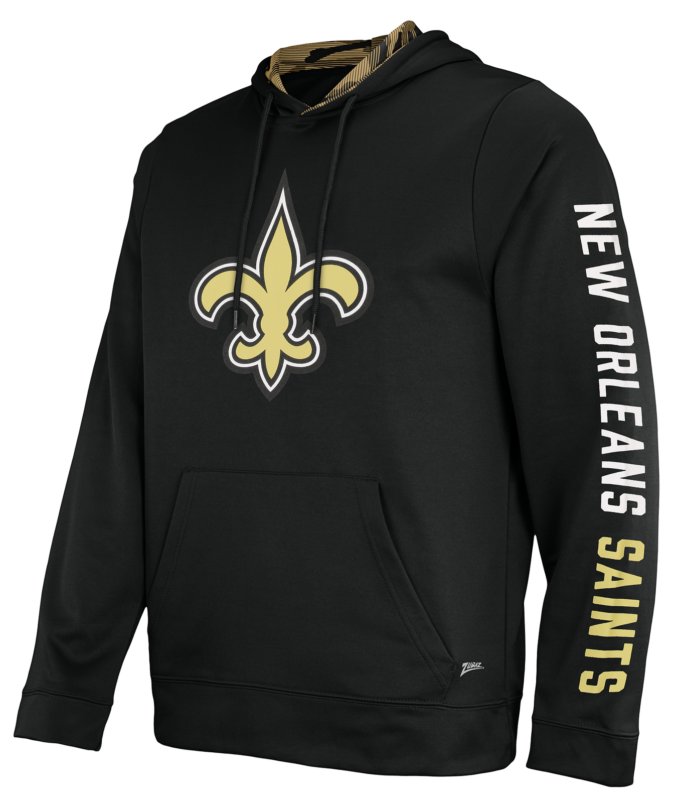 Мужская толстовка Zubaz NFL New Orleans Saints Solid Team с капюшоном на камуфляжной подкладке