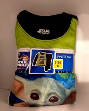 New Boys Star Wars Mandalorian Flannel Pajamas 2 piece Sleep wear Set Size 8