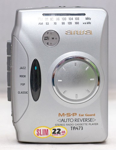 RARE MINT AIWA HS-TA473 Stereo Cassette Player with AM/FM Radio. PERFECT