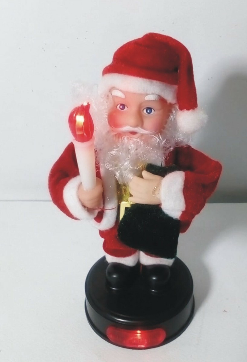 BABBO NATALE CON CANDELA/LAMPIONE 20 CM VINTAGE ANNI 80 LUMINOSO E