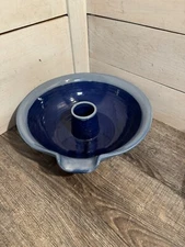 Cobalt Blue Upright Drunken Chicken Cooker Tumbleweed Pottery Beer Wine Chicken