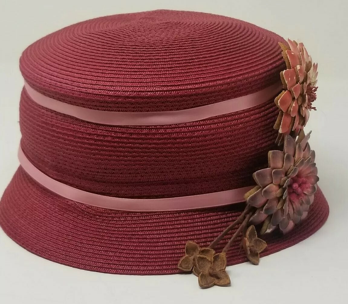 Naftali Abenaim Millinery Bucket Hat - Raspberry Size 8 | eBay display picture 3