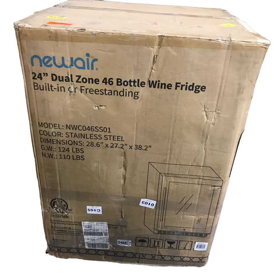 Newair 24” Incorporado 46 Botellas Doble Zona Compresor Vino Nevera NWC046SS01 #NO0892 Foto 2 de 4