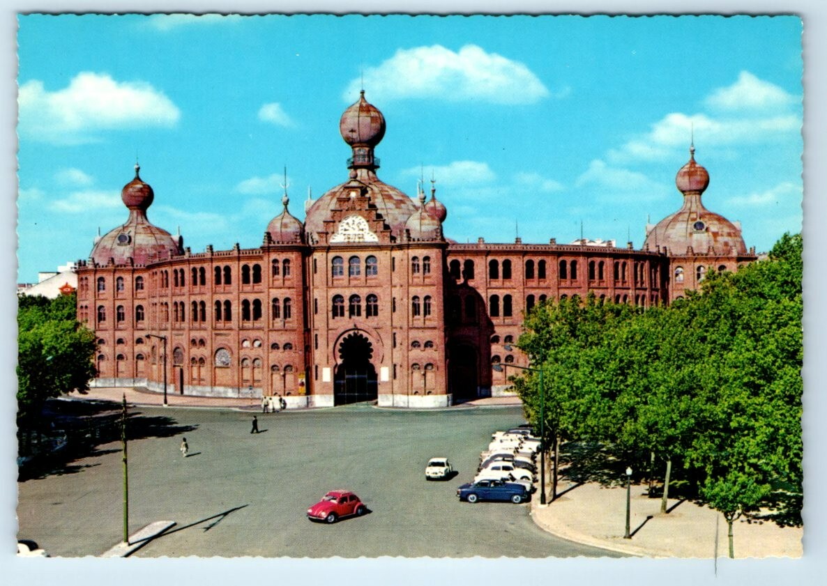 Postal cromada LISBOA Plaza Taurina de Campo Pequeno PORTUGAL 4x6
