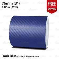 CARBON FIBER DARK BLUE 3" 76mm PIN STRIPE Car Striping TAPE Decal Vinyl Sticker