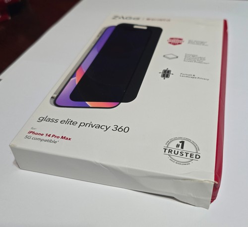 NEW ZAGG InvisibleShield Glass Elite Privacy 360 Apple iPhone 14 Pro Max -SEALED - Picture 7 of 8
