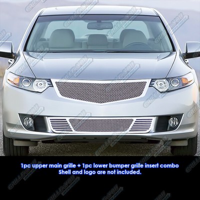 Custom Fits 09 10 Acura Tsx Stainless Steel Mesh Grill Combo Ebay