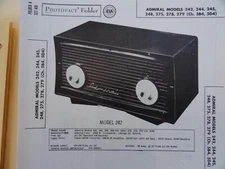 Original Sams Photofact Manual ADMIRAL 242, 244, 245, 248, 275, 278, 279 (410)