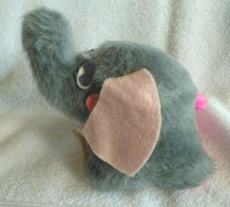 Plush Russ Berrie Jumbo The Elephant 4" From 1974