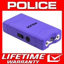 POLICE Stun Gun 800 Mini Rechargeable With LED Flashlight Self Defense Purple
