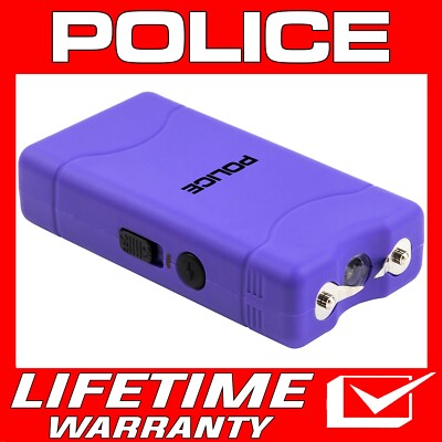 POLICE Stun Gun 800 Mini Rechargeable With LED Flashlight Self Defense Purple