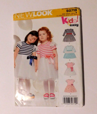 NEW LOOK Pattern  S0719 TODDLERS' DRESS WITH KNIT BODICE Sizes 1/2-4T  # 6331