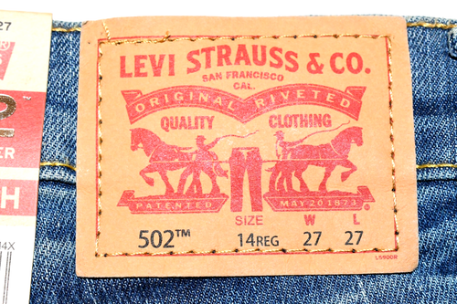 NWT Levi's 502 Denim Jeans Boy's 14 Reg 27x27 Stretch Regular Taper 915502 - Picture 13 of 24