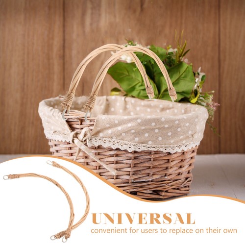 2 Pcs Wicker Picnic Basket Carry Handle Shopping Willow Fruit Supplies - Picture 11 of 12