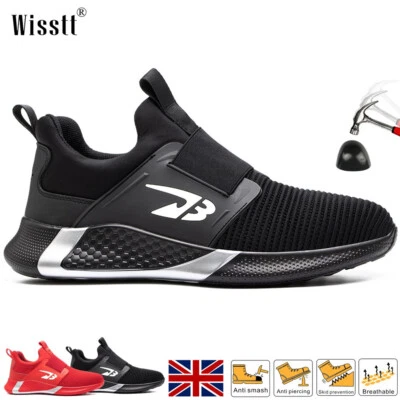WISSTT Mens Womens Work Boots Safety Trainers Steel Toe Cap Shoes Mesh Hiking UK Size