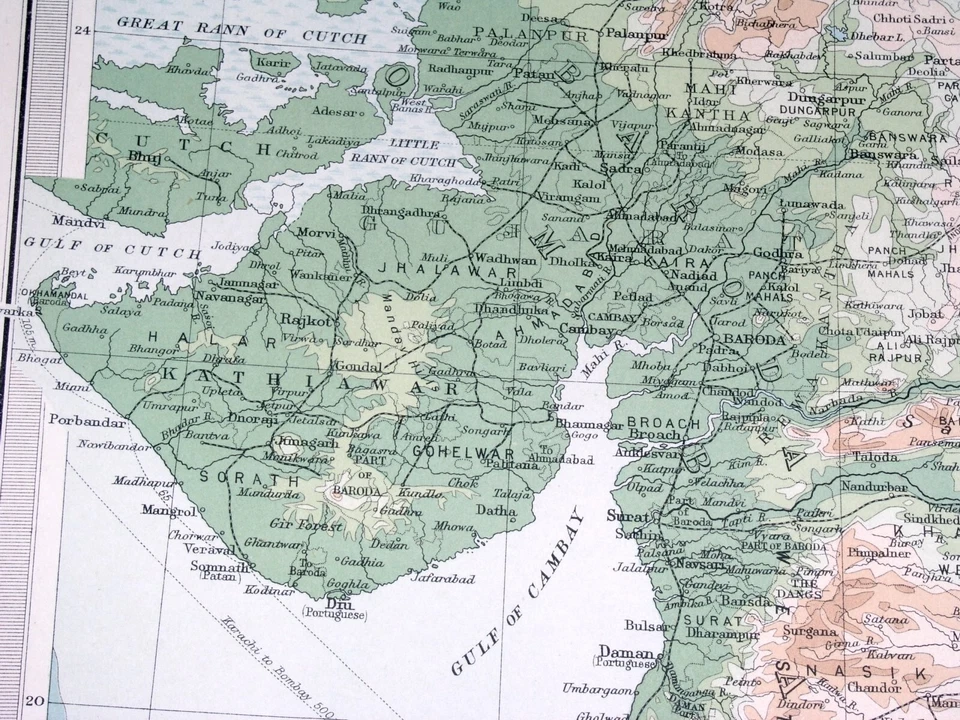 1922 КАРТА ЮЖНОЙ БРИТАНСКОЙ ИНДИИ МУМБАИ БОМБЕЙ МАХАРАШТРА ЦЕЙЛОН ШРИ-ЛАНКА - Изображение 2 из 4