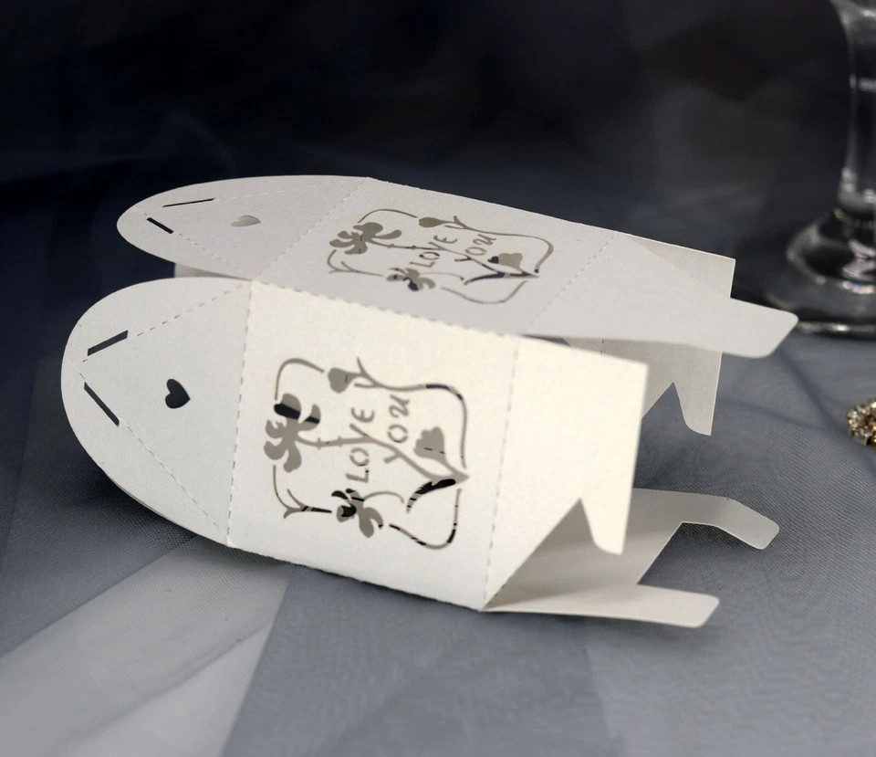 Laser Cut Rose Flower Chocolate Candy Boxes Wedding Favor Bridal Shower - Image 3 of 4