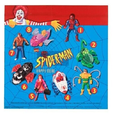 1994 MARVEL SPIDER-MAN MCDONALDS HAPPY MEAL TOYS - U-PICK