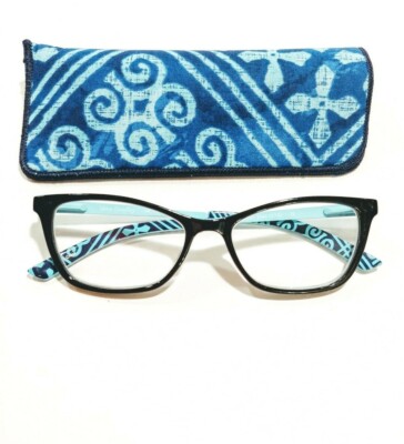 NEW VERA Bradley Readers Reading Eyeglasses Finley Cuban Tiles +2.50